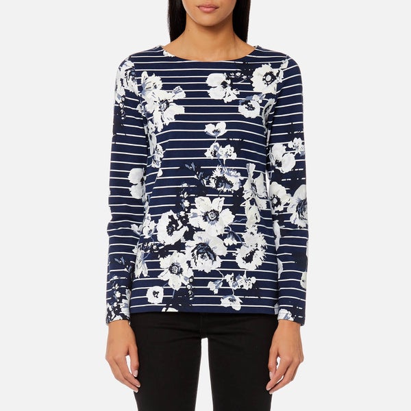Joules Women's Harbour Print Jersey Top - French Navy Posy Stripe