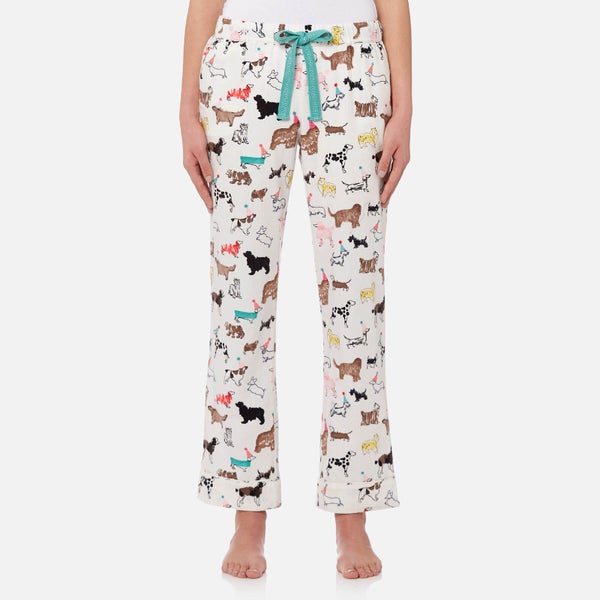 Joules Women's Snooze Woven Pyjama Bottoms - Cream Dogs