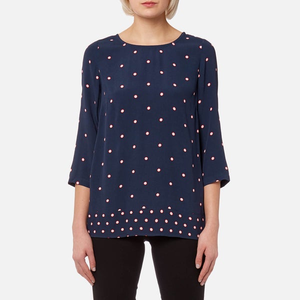 Joules Women's Leah Woven Printed Top - French Navy Top