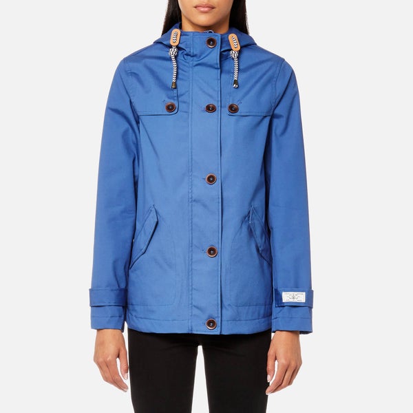 Joules Women's Coast Waterproof Hooded Jacket - Mid Blue