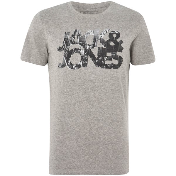 Jack & Jones Core Men's Scallop T-Shirt - Light Grey Marl