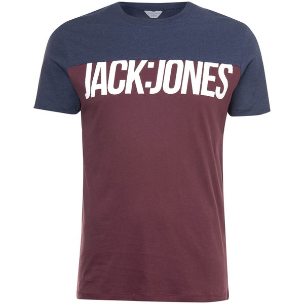 T-Shirt Homme Core Char Jack & Jones - Bordeaux / Bleu Marine