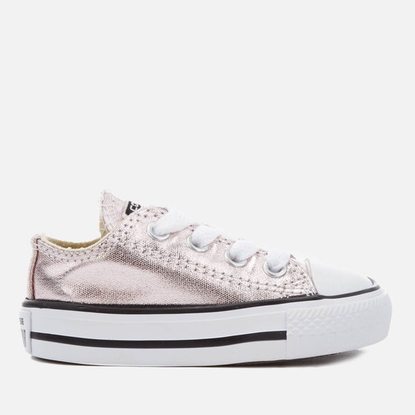 Converse Toddlers' Chuck Taylor All Star Metallic Ox Trainers - Rose Quartz/White/Black