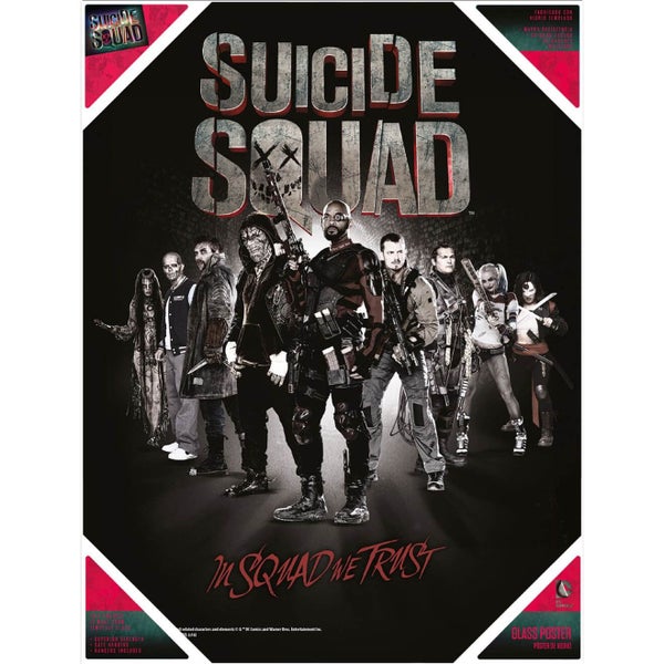 Affiche en Verre Suicide Squad - In Squad We Trust (30 x 40cm)