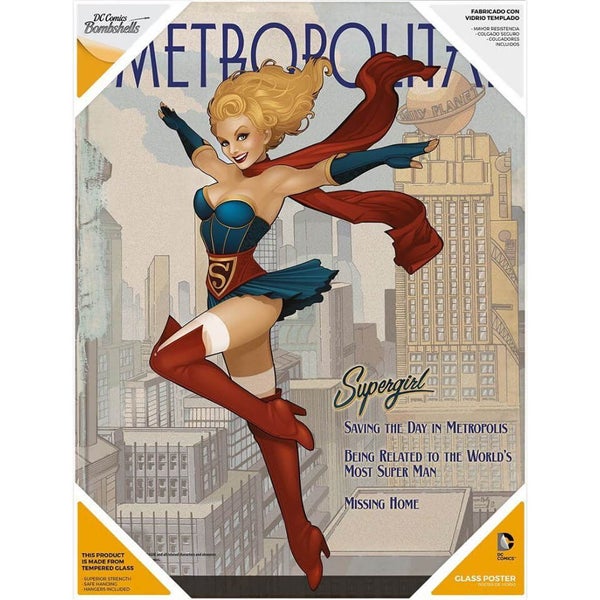 DC Comics Bombshells Glass Poster - Supergirl (30 x 40cm)