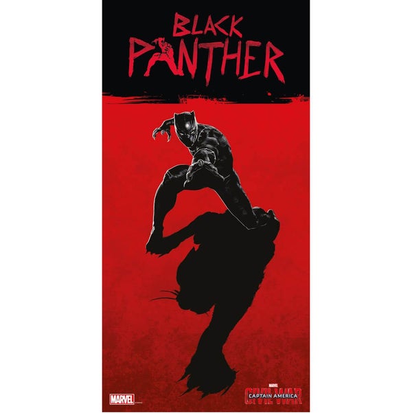Captain America Civil War Glass Poster - Black Panther (60 x 30cm)