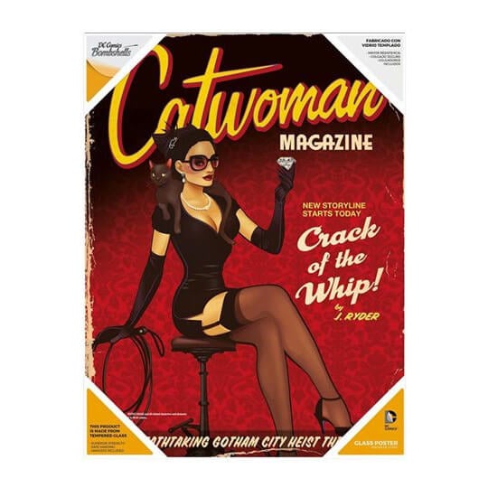 Affiche en Verre DC Comics Bombshells - Catwoman (30 x 40cm)