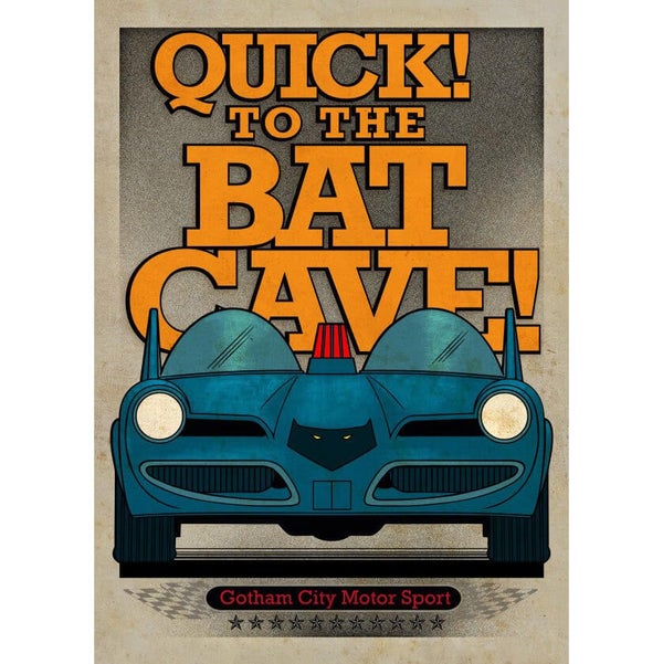 Affiche en Métal DC Comics Gotham City Motor Club Batmobile 1966 (32 x 45cm)