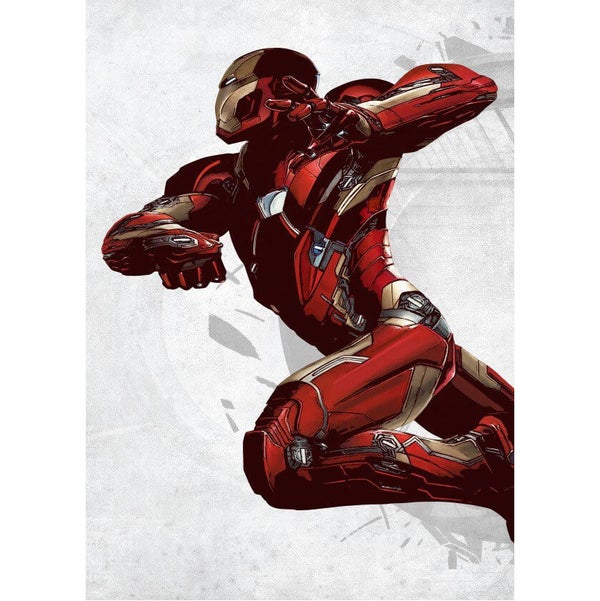Affiche en Métal Marvel Comics Civil War United We Stand Iron Man (68 x 48cm)