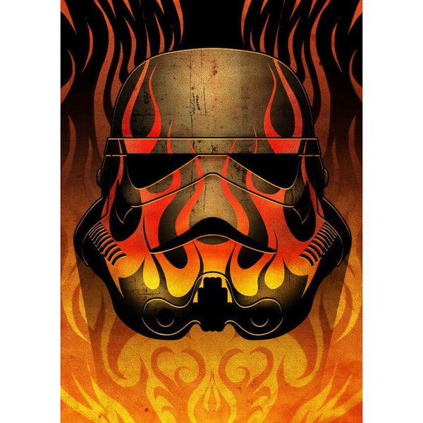 Affiche en Métal Star Wars Masked Troopers Flames (68 x 48cm)