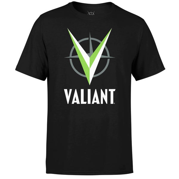 T-Shirt Homme Logo Vert Citron Valiant Comics - Noir