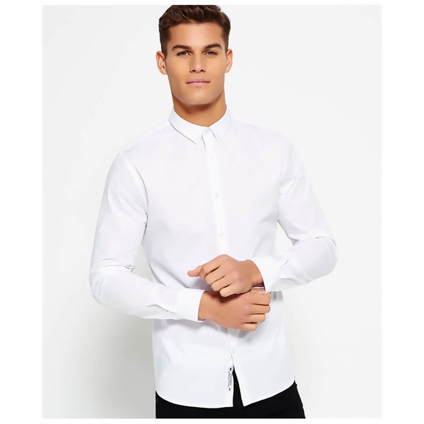 Superdry Men's Tailored Slim Fit Long Sleeve Shirt - Optic White