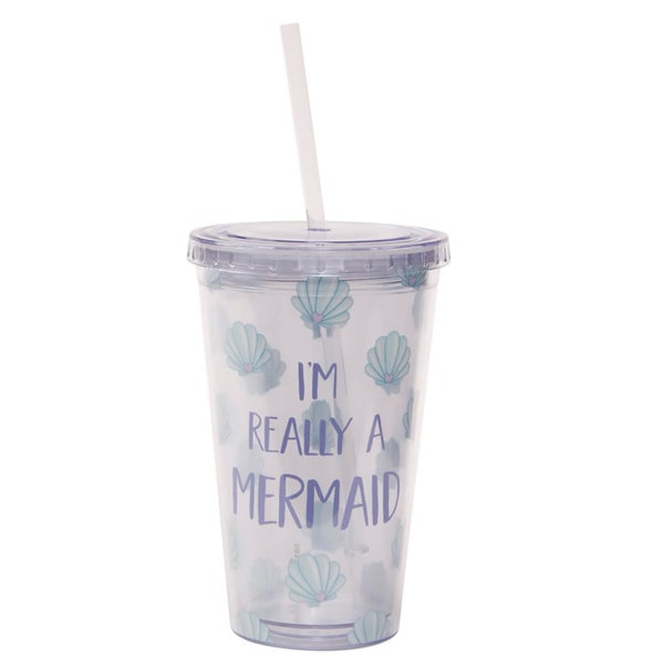 Sass & Belle Mermaid Treasures Drinks Cup with Straw