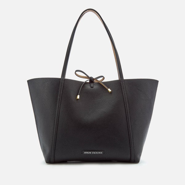 Armani Exchange Women's Leather Reversible Tote Bag - Black/Camel