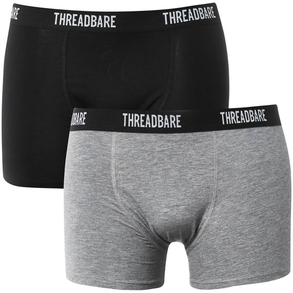 Threadbare Men's Acton 3 Pack Boxers - Black/Grey