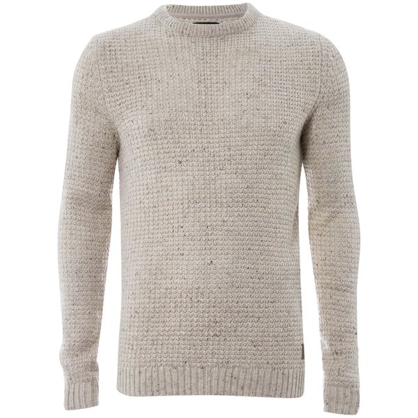 Threadbare Men's Copenhagen Chunky Crew Neck Jumper - Stone Nep