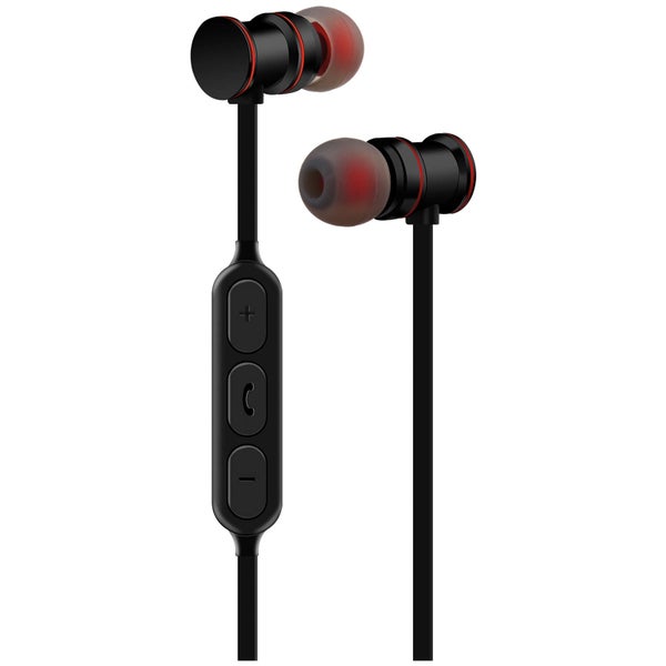 AV: Link Metallic Magnetic Bluetooth Earphones with Tangle Free Cable - Black