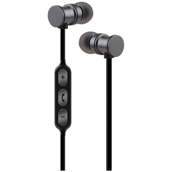 AV: Link Metallic Magnetic Bluetooth Earphones with Tangle Free Cable - Metallic Grey