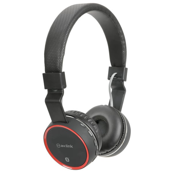 AV: Link Wireless Bluetooth On-Ear Noise Cancelling Headphones (With Built-in FM Radio) - Black