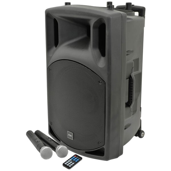 QTX QX15PA Portable Bluetooth PA System - Black (USB/SD/FM/15 Inch Driver)