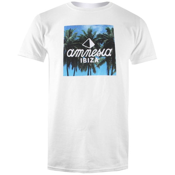 Ibiza Amnesia Palm Square Männer T-Shirt - Weiß