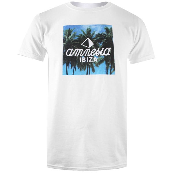 Ibiza Amnesia Men's Palm Square T-Shirt - White