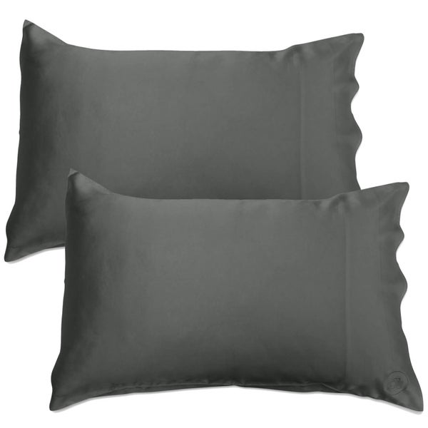 The Goodnight Co. Silk Pillowcase Twin Pack - Charcoal