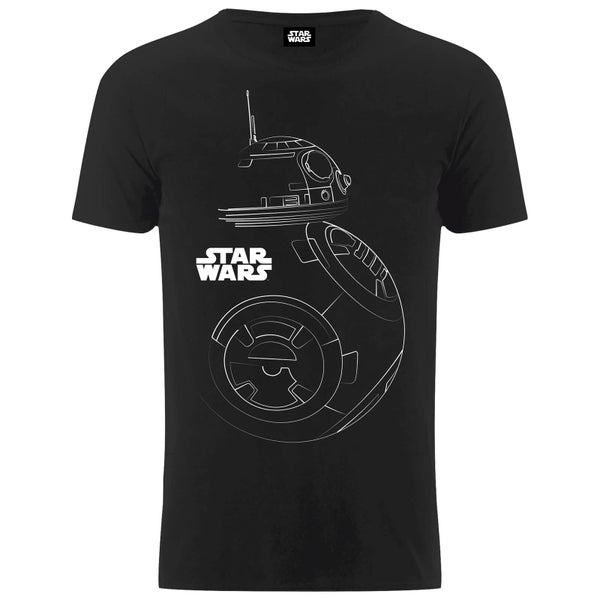 Star Wars Men's The Last Jedi BB-8 Stencil T-Shirt - Black