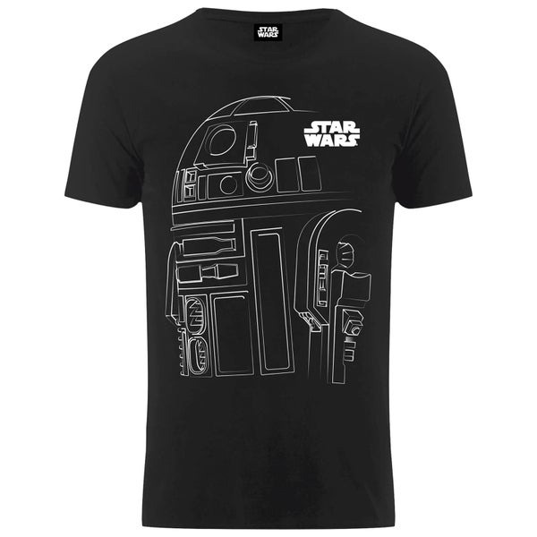 Star Wars Die letzten Jedi (The Last Jedi) R2-D2 Stencil Männer T-Shirt - Schwarz