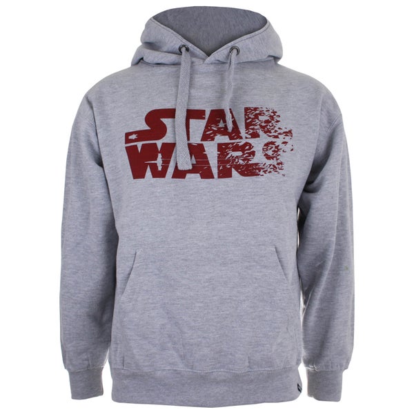 Star Wars Men's The Last Jedi Rebel Text Logo Hoody - Light Grey Marl