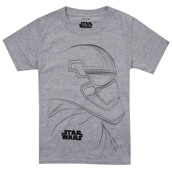 Star Wars Boys' The Last Jedi Trooper Outline T-Shirt - Light Grey Marl