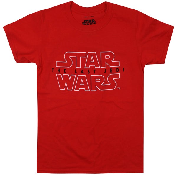 Star Wars Boys' The Last Jedi Rebel Text Logo T-Shirt - Red