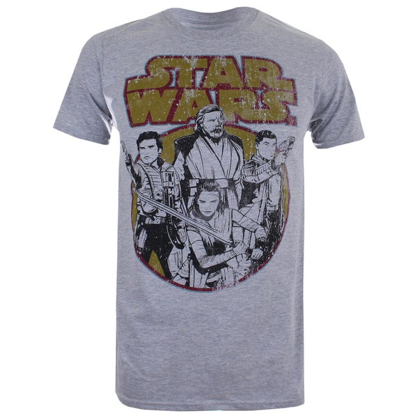 T-Shirt Homme Star Wars Groupe Rebelle Les Derniers Jedi - Gris Clair Chiné