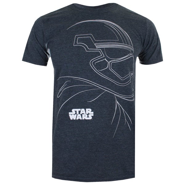 T-Shirt Homme Star Wars Trooper Outline Les Derniers Jedi - Gris Foncé