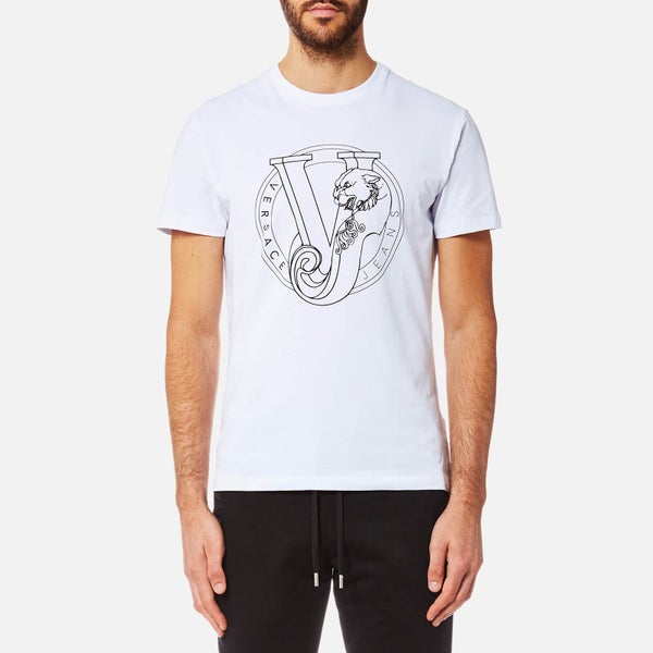 Versace Jeans Men's Circle Logo T-Shirt - Bianco Ottico