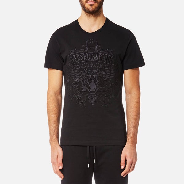 Versace Jeans Men's Embroidered Tiger Logo T-Shirt - Nero