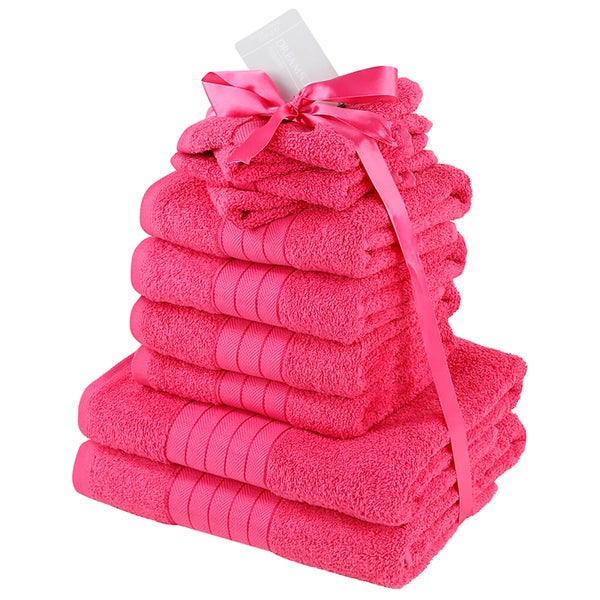 Highams 100% Cotton 10 Piece Towel Bale (500GSM) - Fuchsia