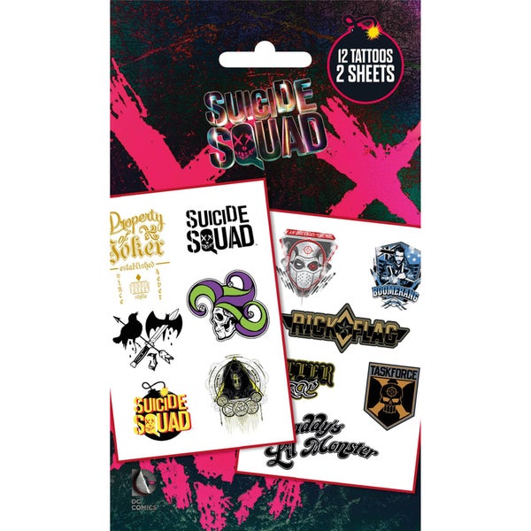 Suicide Squad Mix Temporary Tattoo Pack