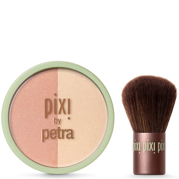 PIXI Beauty Blush Duo + Kabuki Brush - Peach Honey