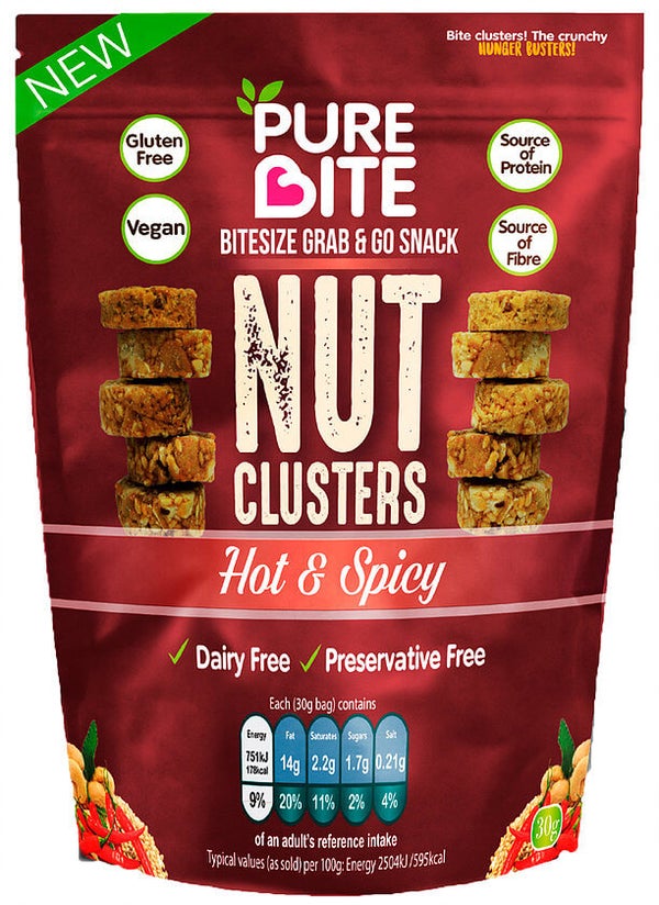 PureBite Nut Clusters - Hot & Spicy 30g
