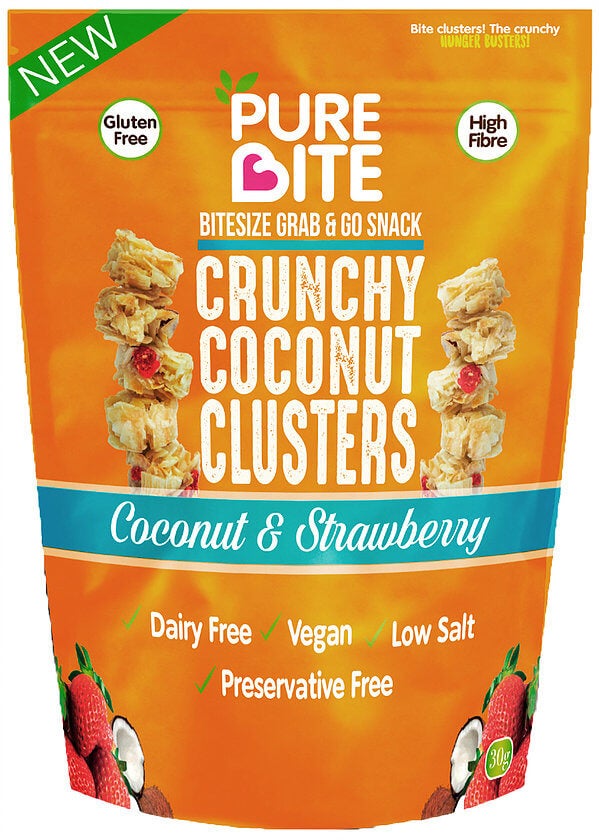 PureBite Crunchy Coconut Clusters - Strawberry 30g