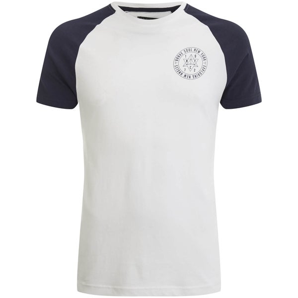 Brave Soul Men's Everest Raglan T-Shirt - White/Navy