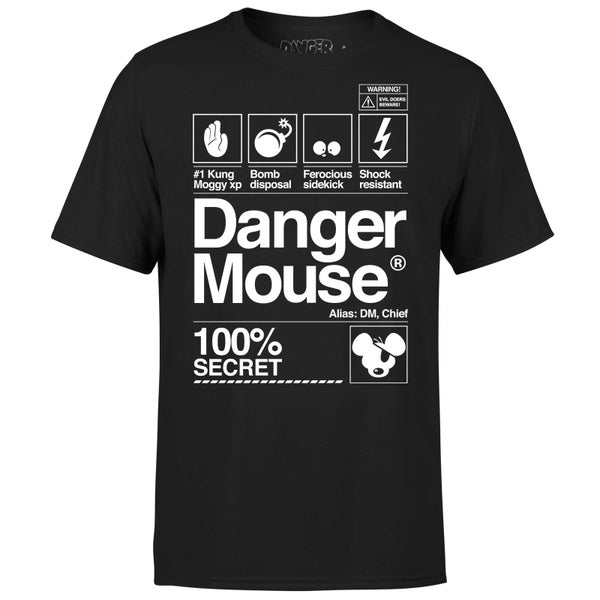 Danger Mouse 100% Secret T-shirt - Zwart
