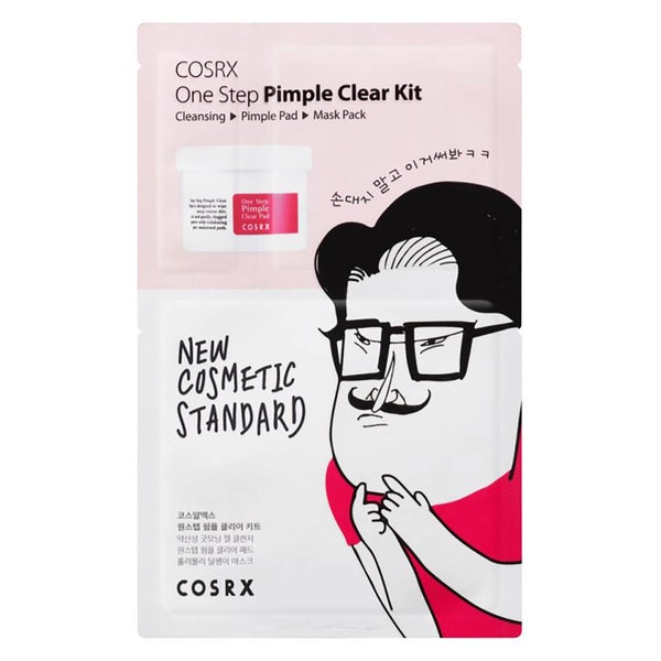 COSRX One Step Pimple Clear Kit -puhdistusgeeli, hoitolappu ja kasvonaamio