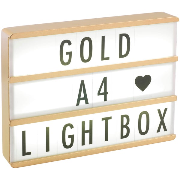 Lightbox Cinéma en Bois A4 Premium - Or