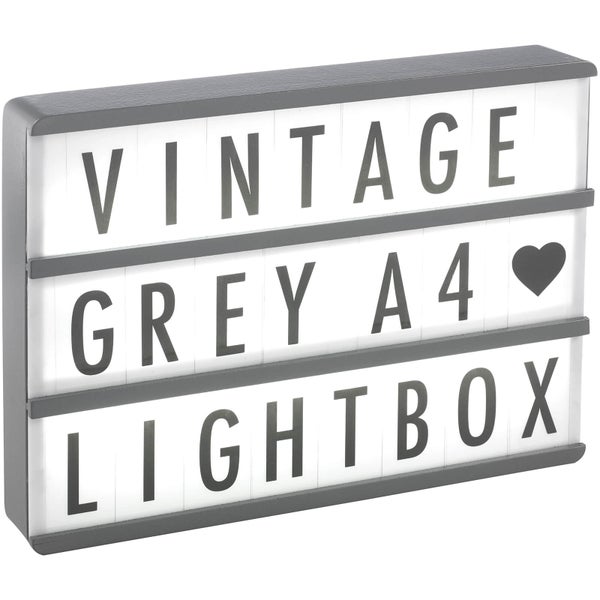 A4 Kino-Leuchtkasten aus Holz - Vintage Grau