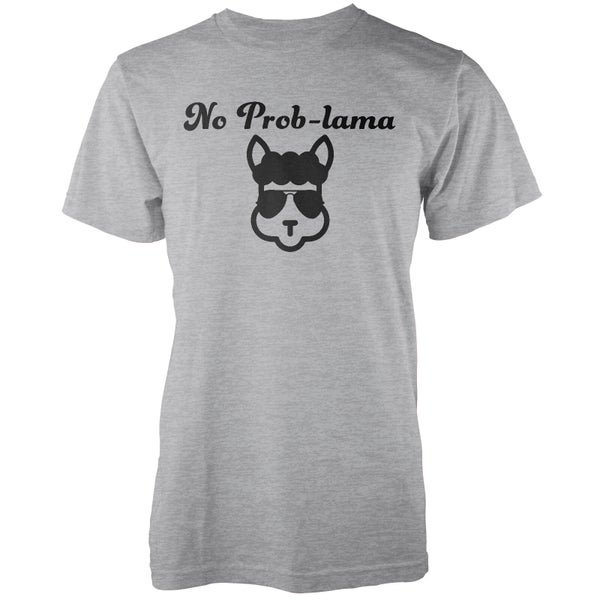 T-Shirt Homme/Femme No Prob-Lama - Gris