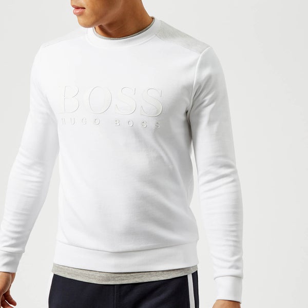 BOSS Green Men's Salbo Logo Sweatshirt - White