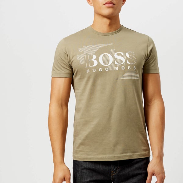 BOSS Green Men's Tee 1 Large Logo T-Shirt - Khaki