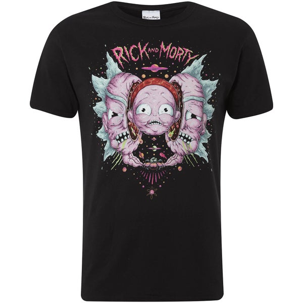 Rick and Morty Men's Head Split T-Shirt - Black